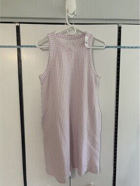 Knit Dress Lavender White Women’s Medium NWT Lou & Grey LOFT Gingham